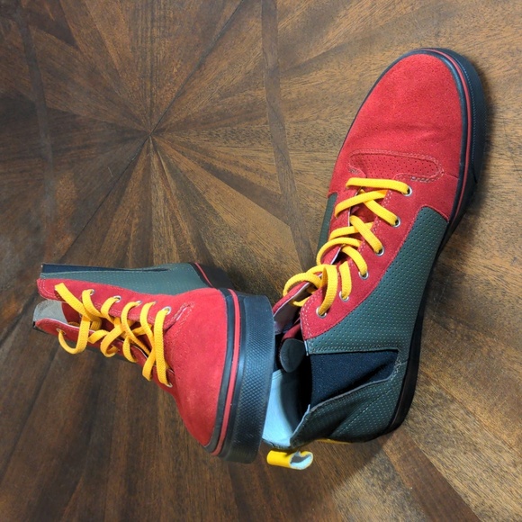 Creative Recreation Ponti High-Top Sneakers Men’s 12 Red Suede & Olive Leather - Picture 10 of 16